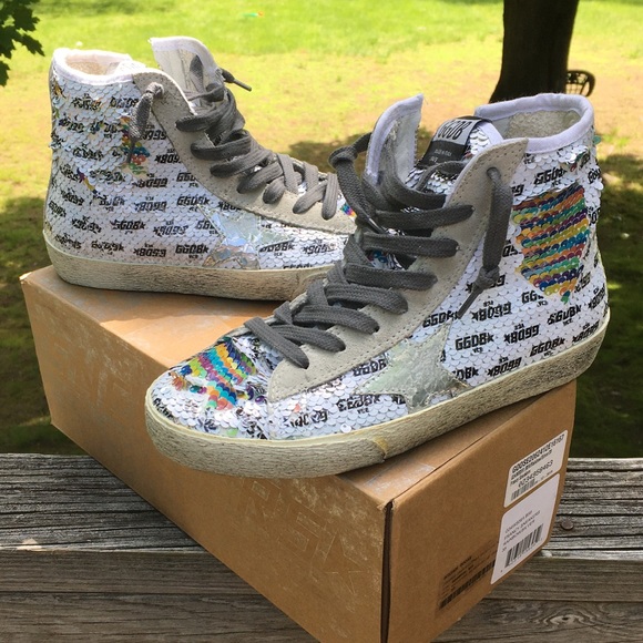 Golden Goose Francy Sneaker Rainbow/Silver 35 NIB - Picture 6 of 13